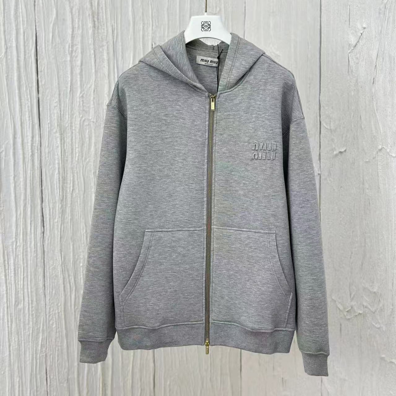 미우미우 지퍼 후디 가디건